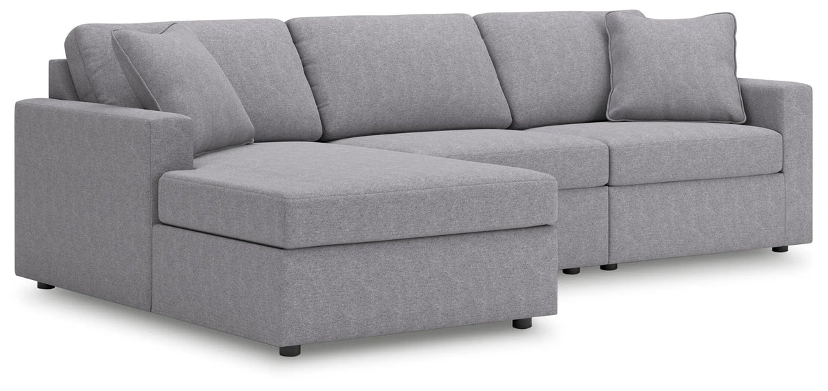Marlow 3-Piece Sectional Sofa Storage Chaise in Granite