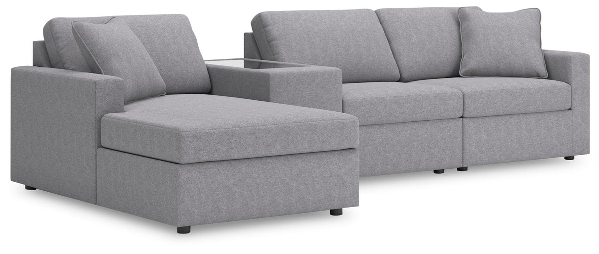 Marlow 4-Piece Sectional with Chaise in Granite Performance Fabric IX