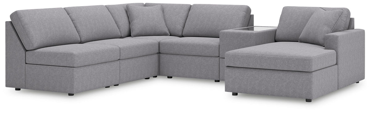 Marlow 6-Piece Sectional with Chaise in Granite IV