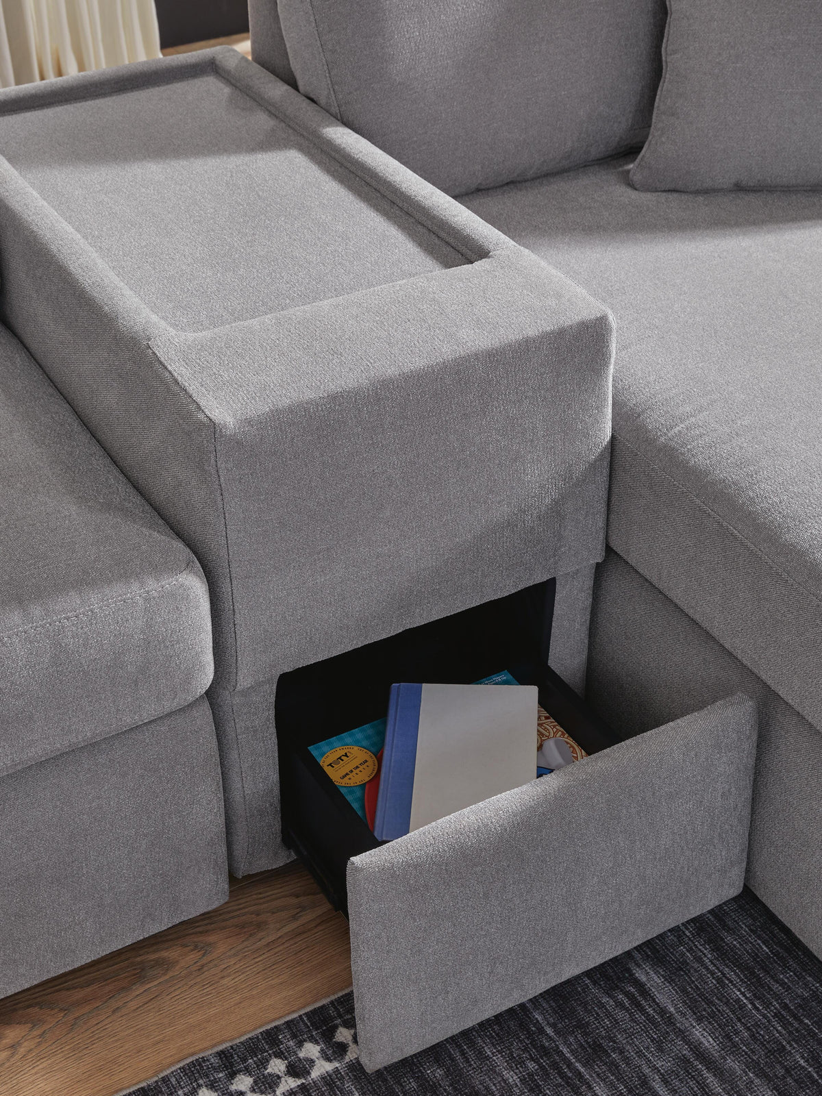 Marlow 4-Piece Sectional with Chaise in Granite Performance Fabric IX