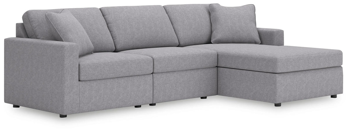Marlow 3-Piece Sectional Sofa Storage Chaise in Granite II