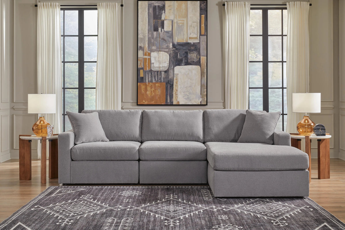 Marlow 3-Piece Sectional Sofa Storage Chaise in Granite II