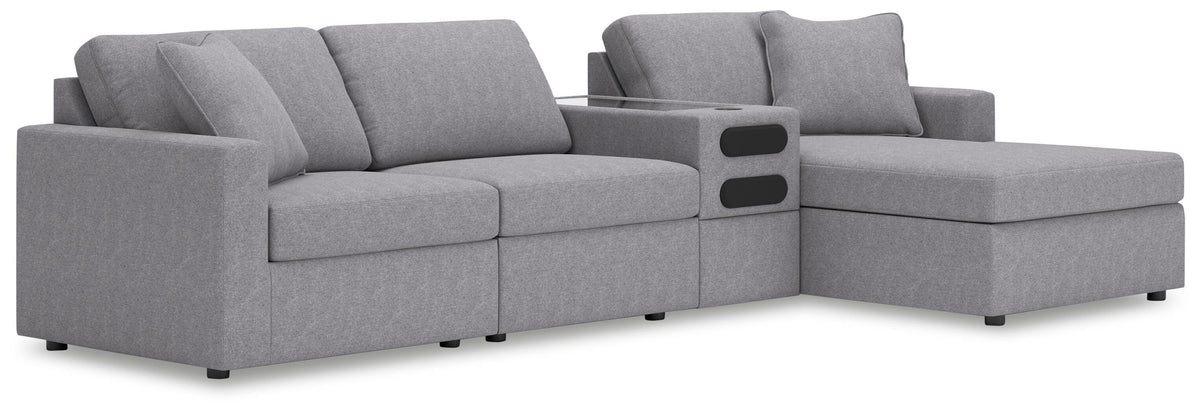 Marlow 4-Piece Sectional with Chaise in Granite Performance Fabric II