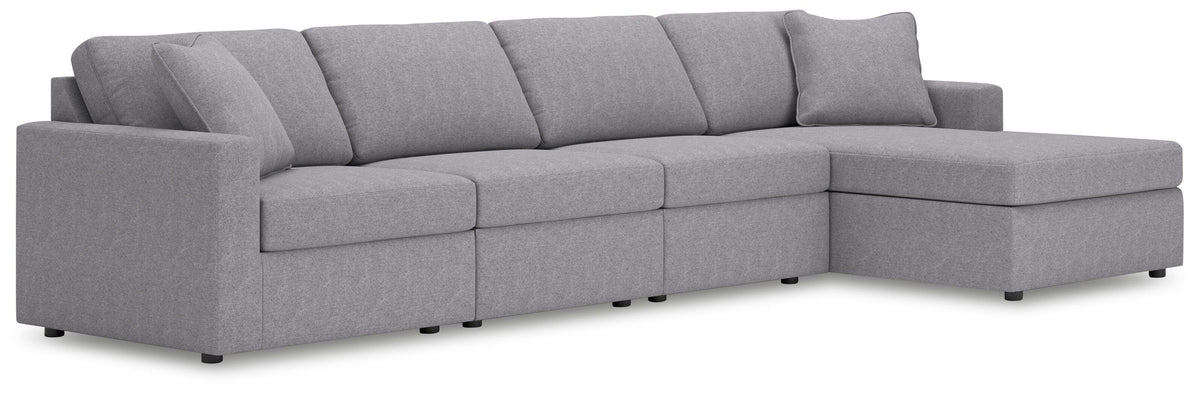 Marlow 4-Piece Sectional with Chaise in Granite Performance Fabric III