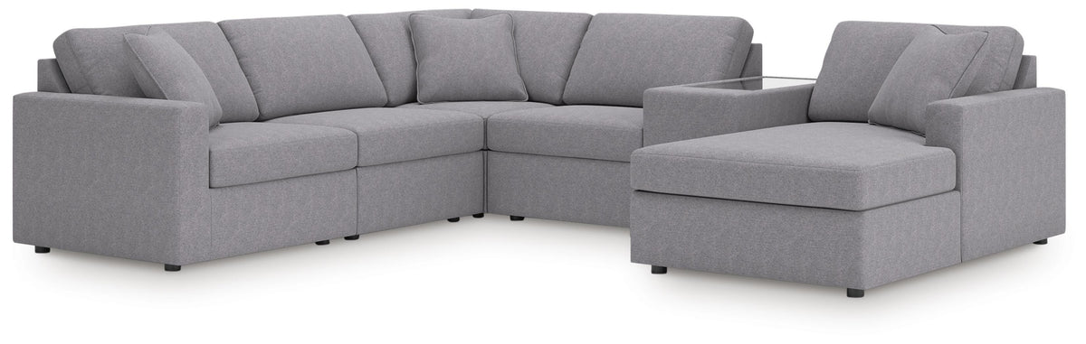 Marlow 6-Piece Sectional with Chaise in Granite VI