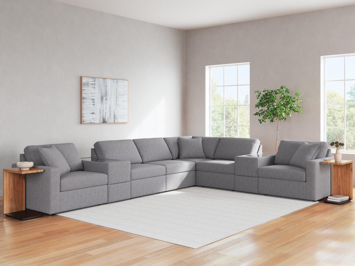 Marlow 8-Piece Sectional in Granite Performance Fabric