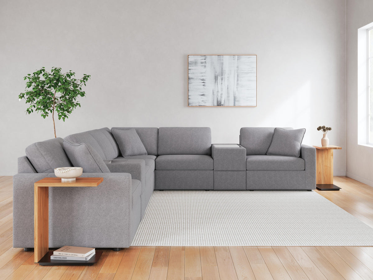 Marlow 8-Piece Sectional in Granite Performance Fabric