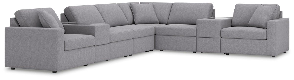 Marlow 8-Piece Sectional in Granite Performance Fabric
