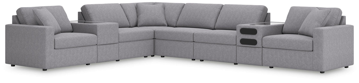 Marlow 8-Piece Sectional in Granite Performance Fabric III