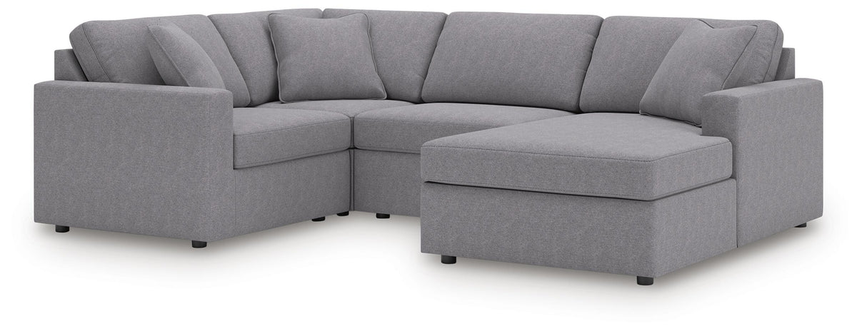 Marlow 4-Piece Sectional with Chaise in Granite Performance Fabric VIII