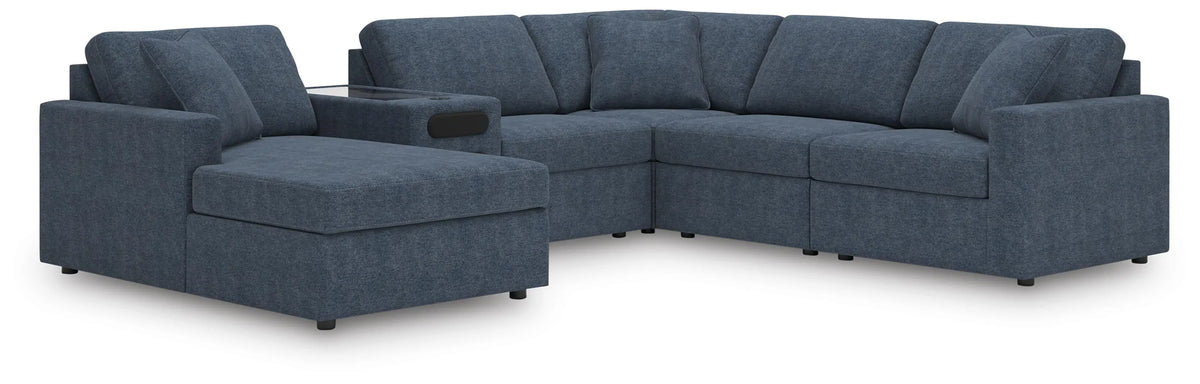 Marlow 6-Piece Sectional with Audio System and Chaise in Ink II