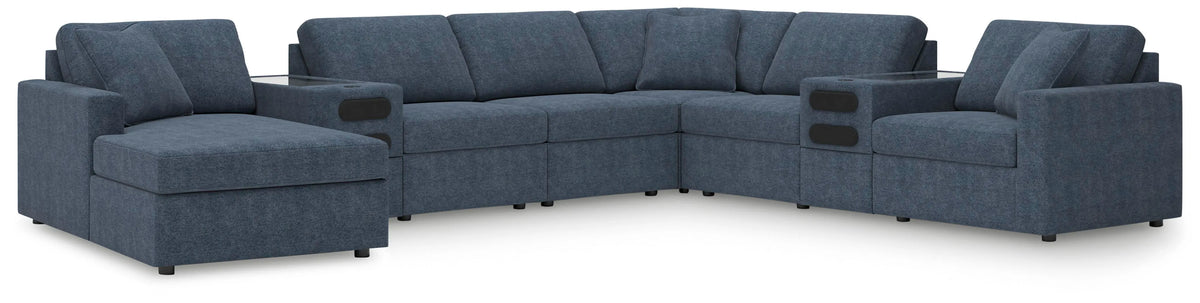 Marlow 8-Piece Sectional with Audio System and Chaise in Ink II