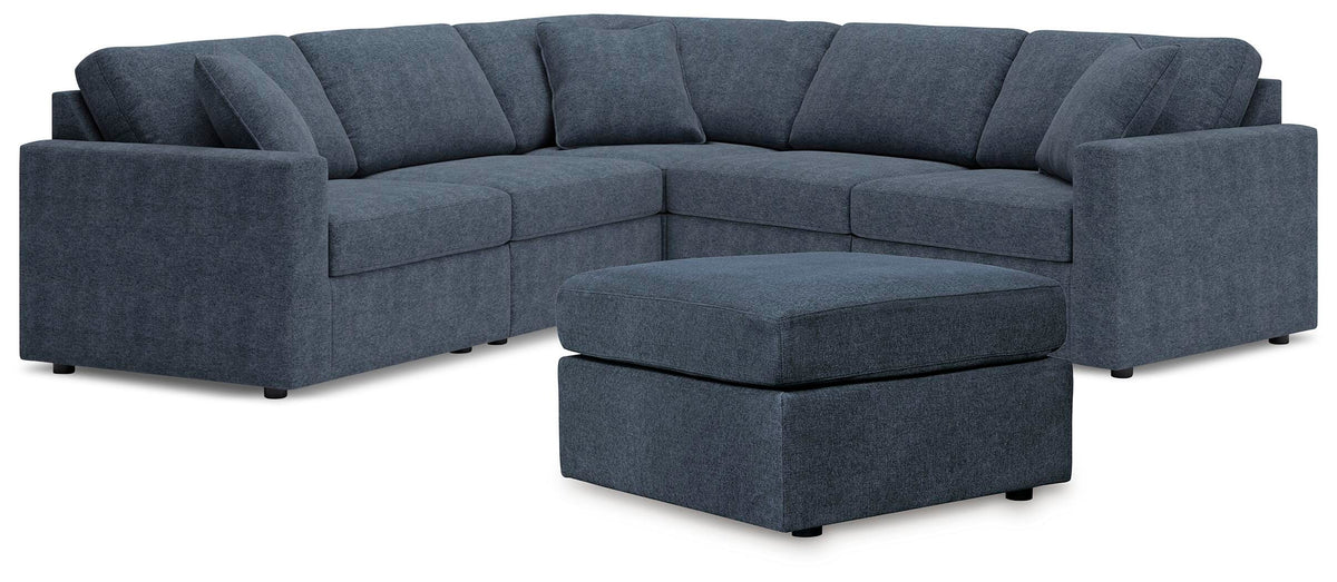Marlow 5-Piece Sectional and Ottoman in Ink