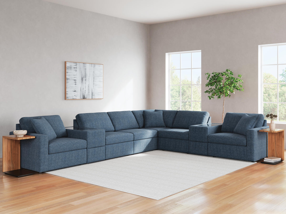 Marlow 8-Piece Sectional and Ottoman in Ink