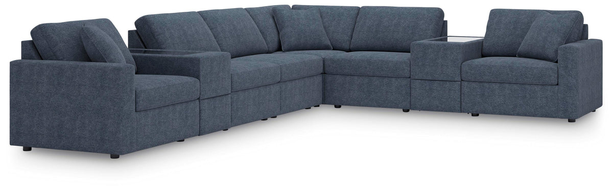 Marlow 8-Piece Sectional and Ottoman in Ink