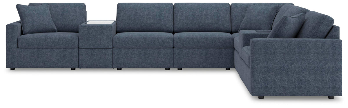 Marlow 8-Piece Sectional and Ottoman in Ink