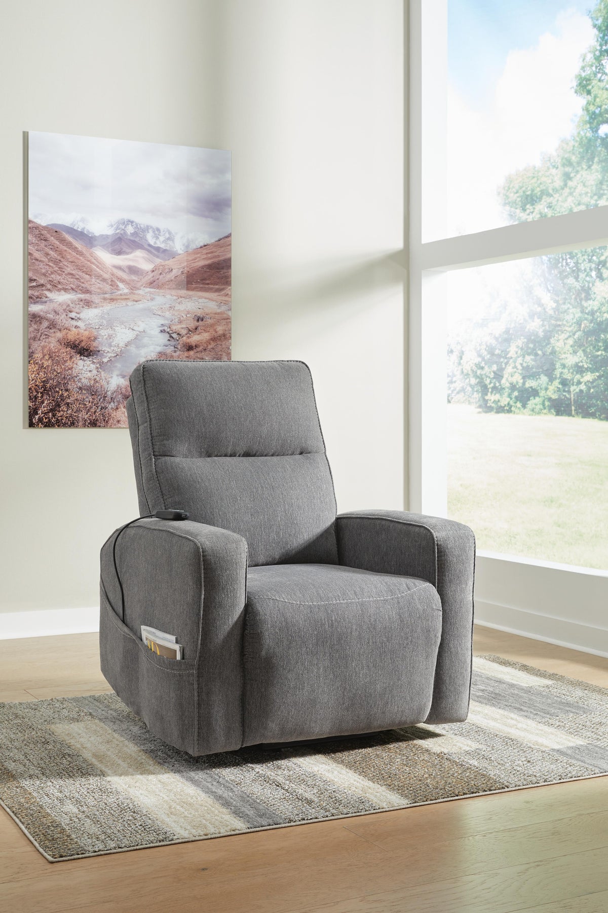 Renzo Power Lift Recliner in Gray
