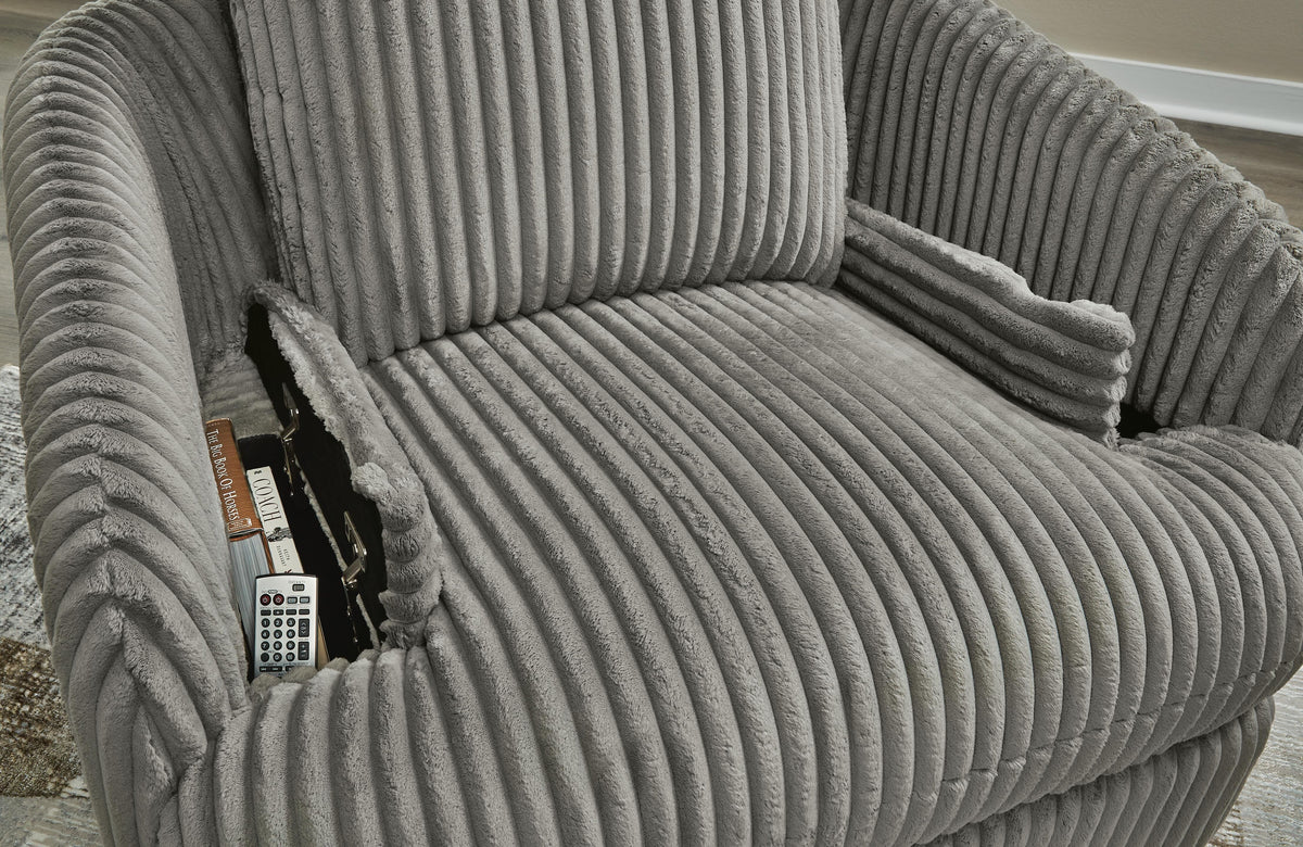 Selkie Swivel Glider Recliner in Fog