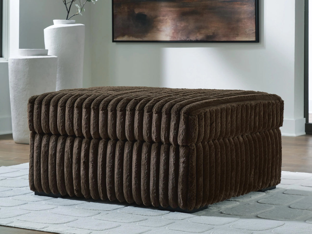 Winslow Oversized Accent Ottoman in Chocolate