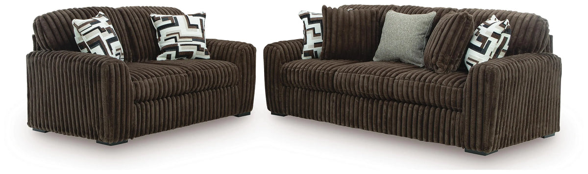 Winslow Sofa and Loveseat in Chocolate