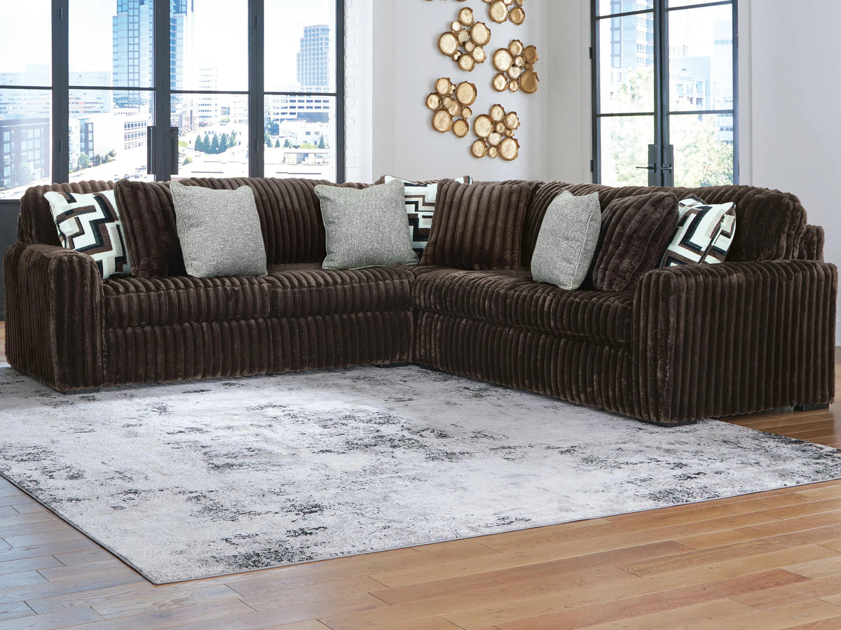 Winslow 3-Piece Sectional in Chocolate