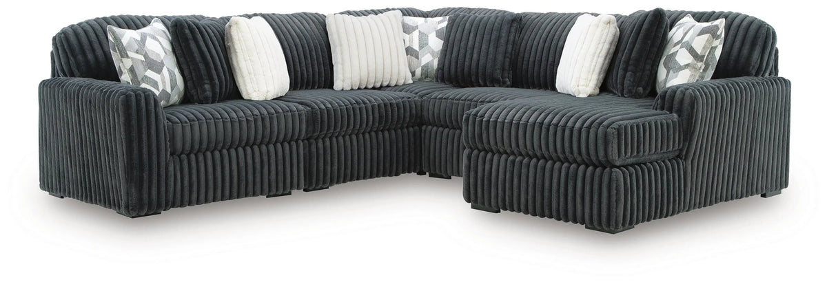Winslow 5-Piece Sectional with Chaise in Gunmetal