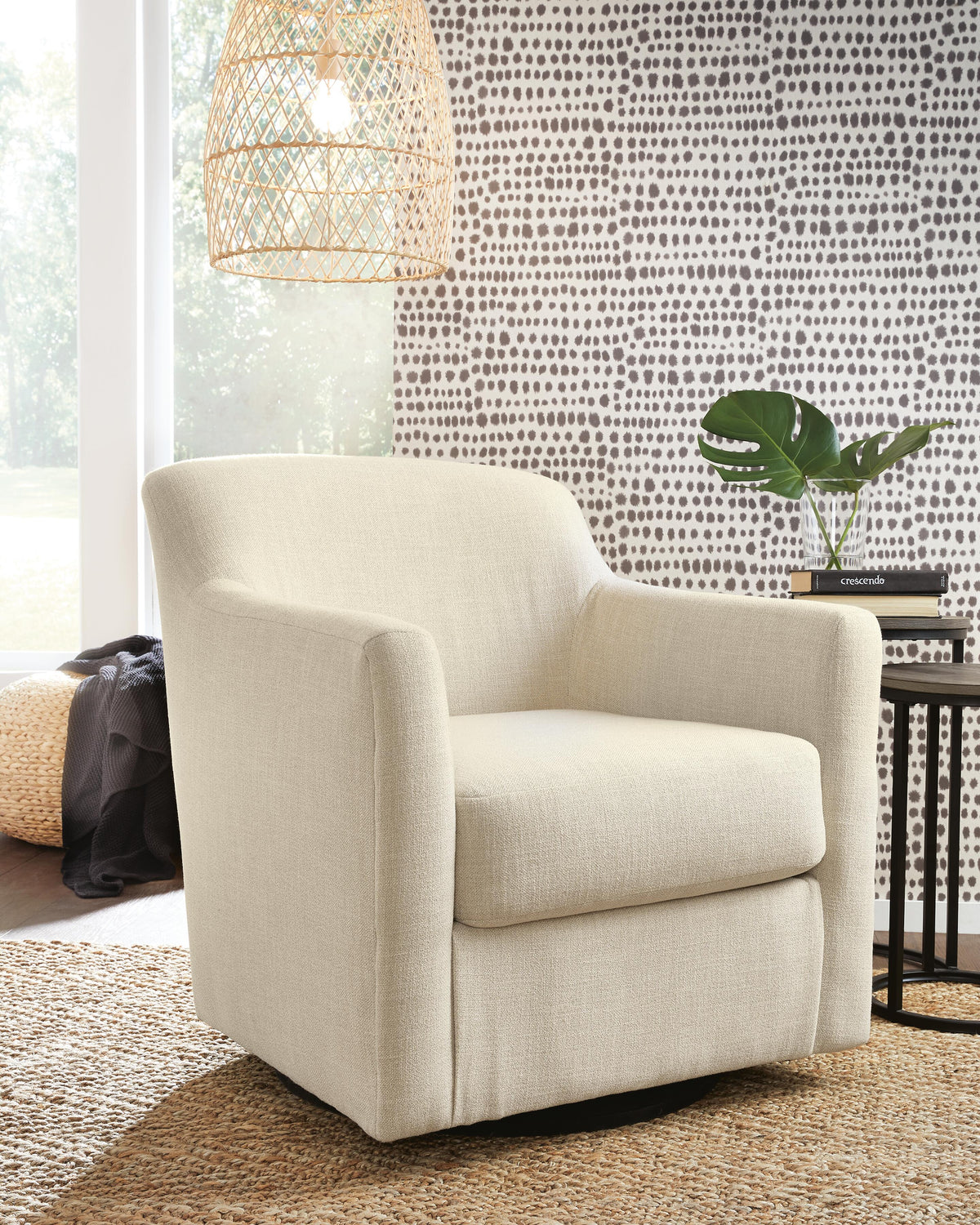 Harlow Swivel Accent Chair in Linen