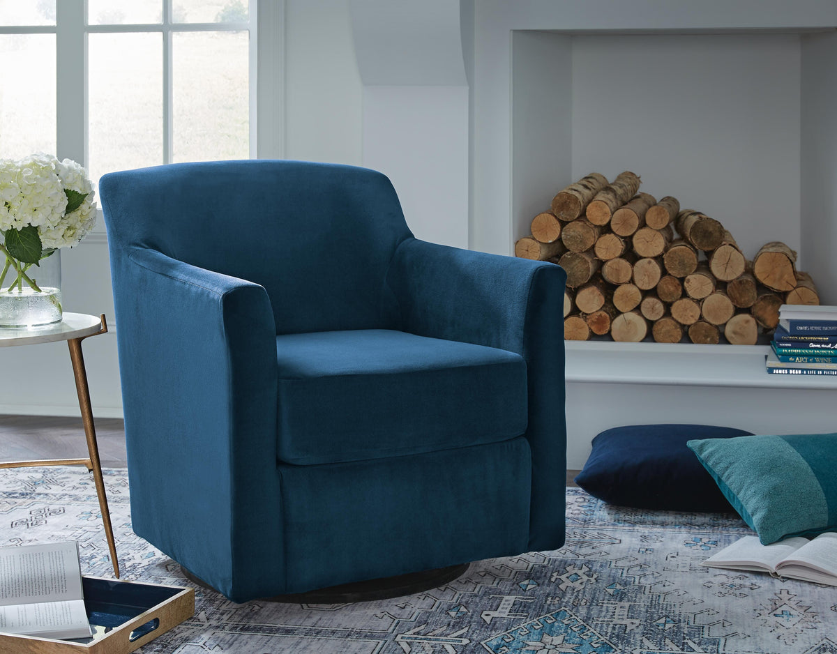 Harlow Swivel Accent Chair in Ink