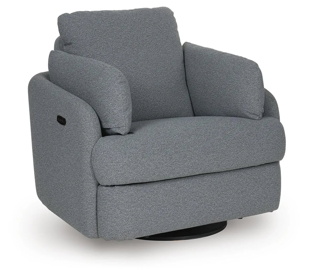 Nambucca Light Swivel Power Recliner in Salt and Pepper