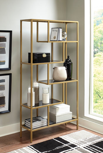 Kilgore Bookcase in Gold Finish