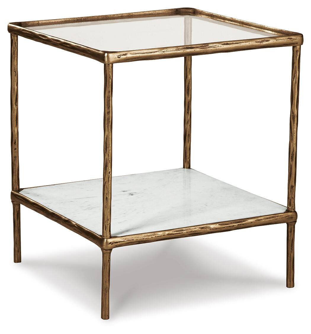 Aurelia Bay Accent Table in Antique Brass Finish