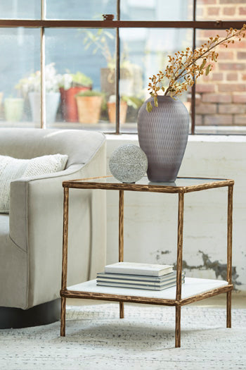 Aurelia Bay Accent Table in Antique Brass Finish