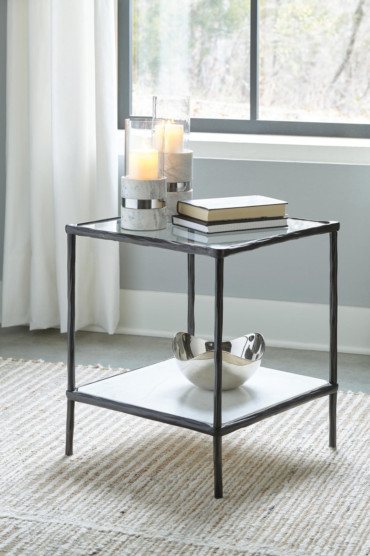 Aurelia Bay Accent Table in Antique Black