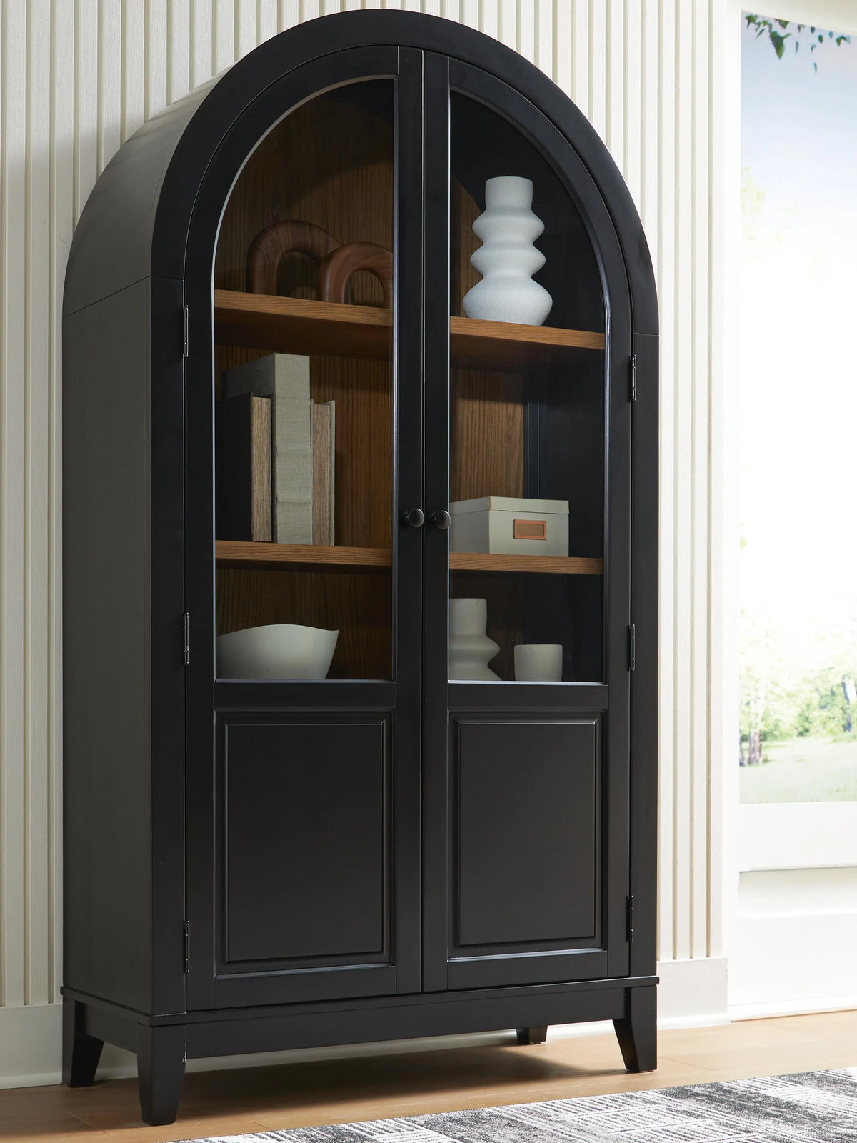 Dunmore Vale Accent Cabinet in Black/Natural