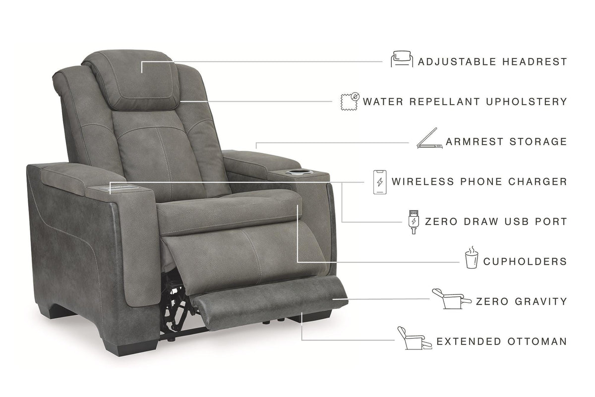 Arlen Power Recliner in Slate II