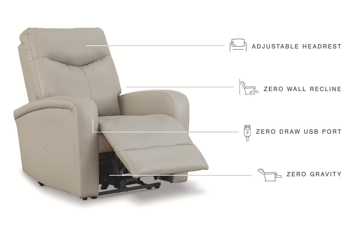 Corvis Power Recliner in Dove Gray