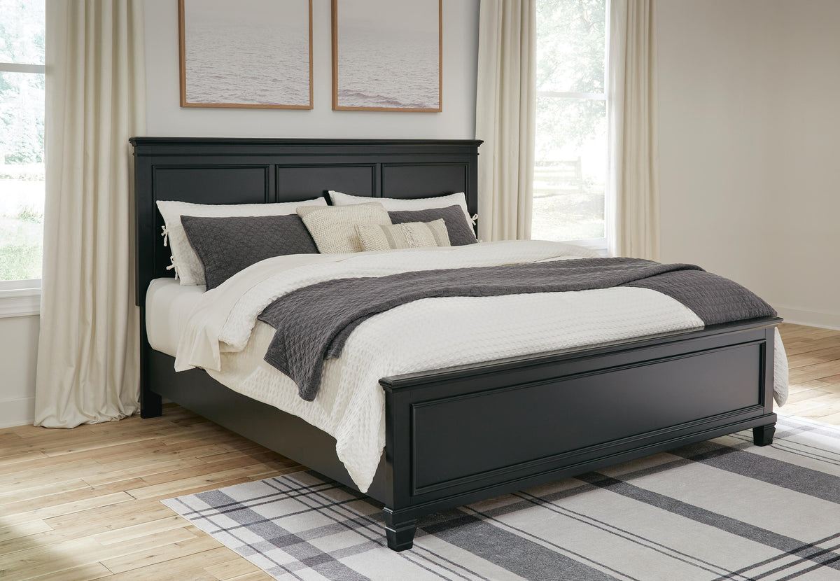 Kelmar King Panel Bed with Dresser and Mirror
