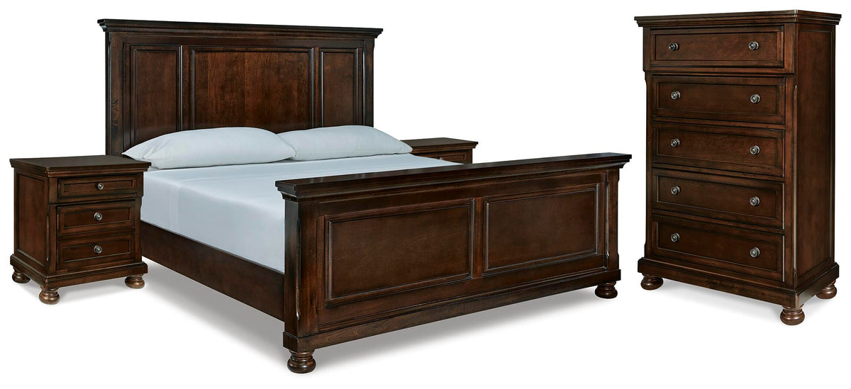 Cavendish King Panel Bed with Chest and 2 Nightstands