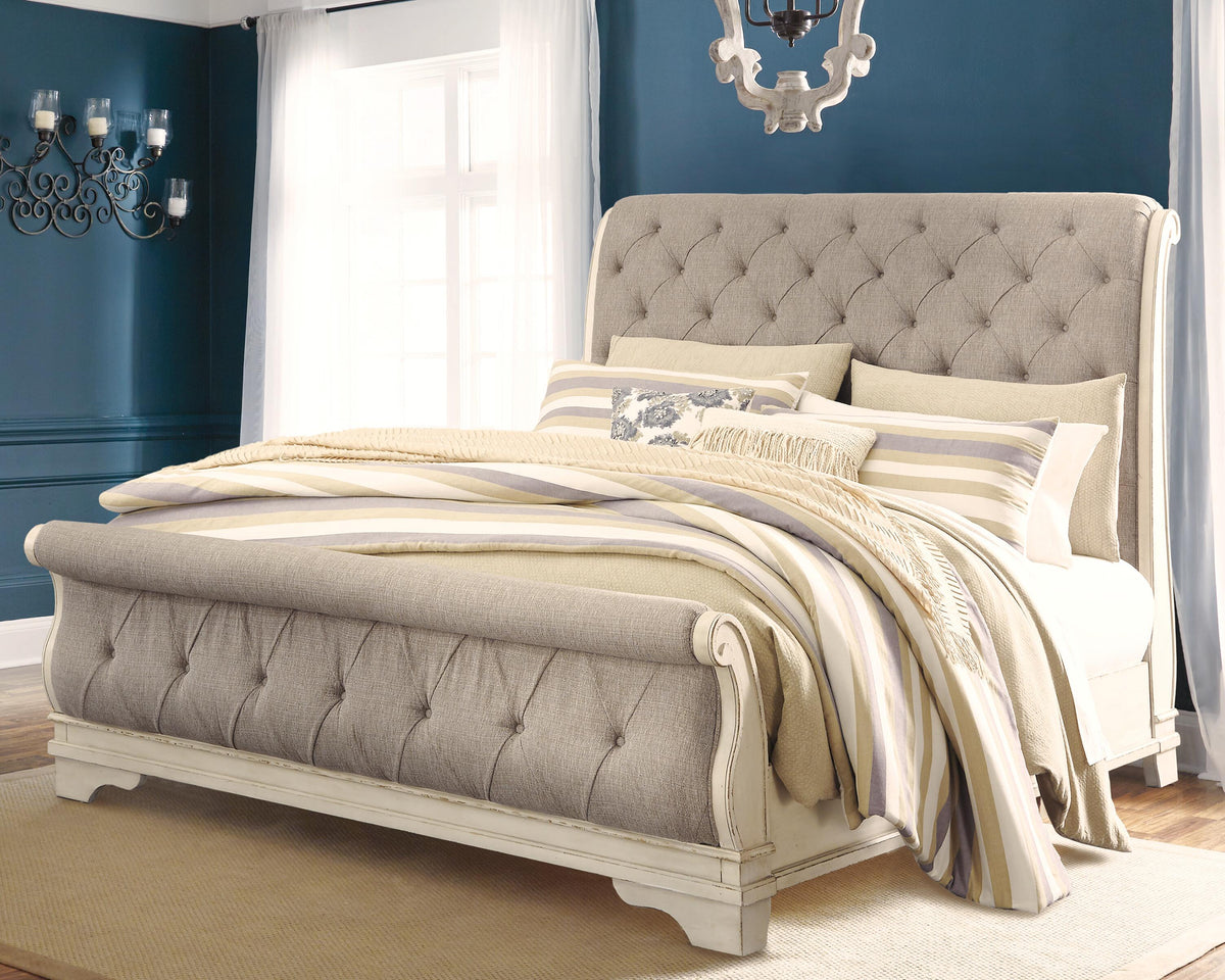 Barnwell Queen Upholstered Sleigh Bed and Chest