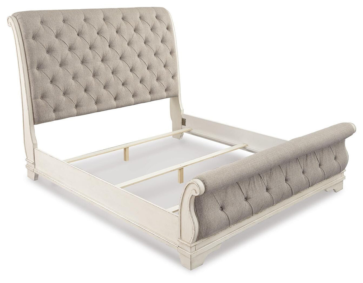 Barnwell Queen Upholstered Sleigh Bed and Chest