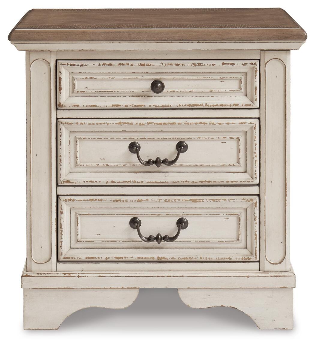 Barnwell King Sleigh Bed with Dresser Mirror and Nightstand