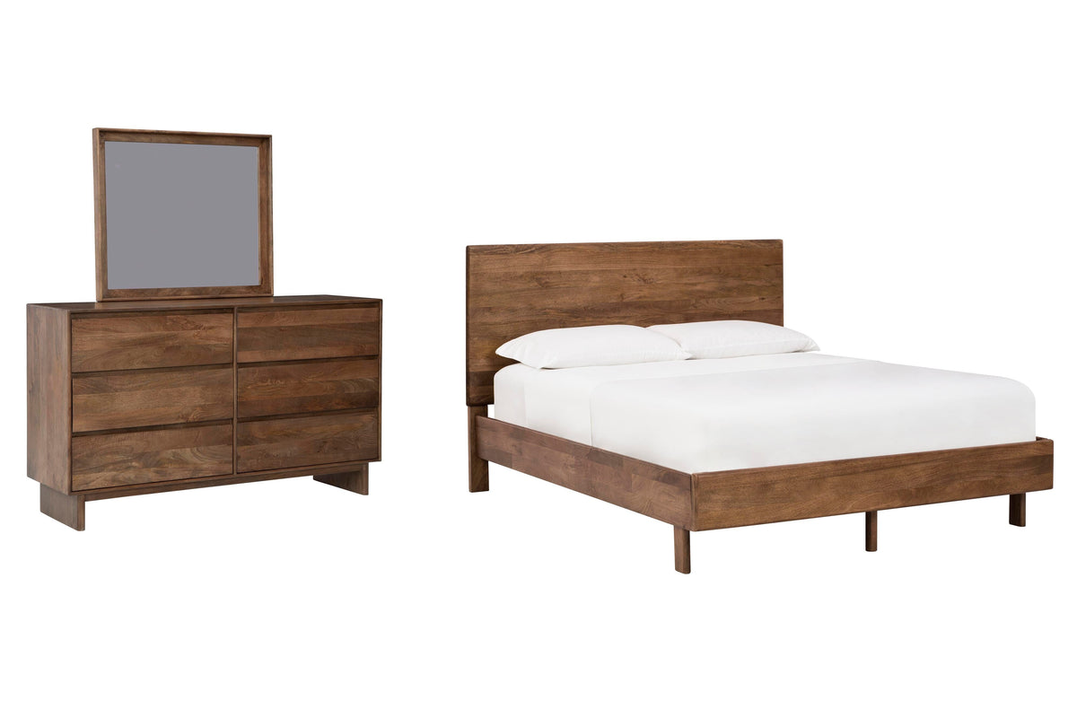 Oakmere Queen Panel Bed with Dresser and Mirror