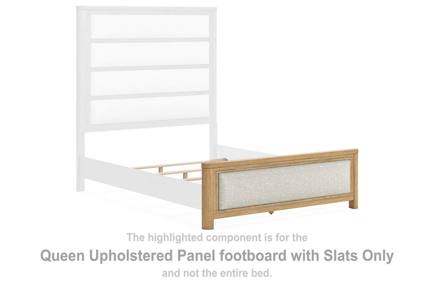 Rencott Queen Upholstered Panel footboard with Slats