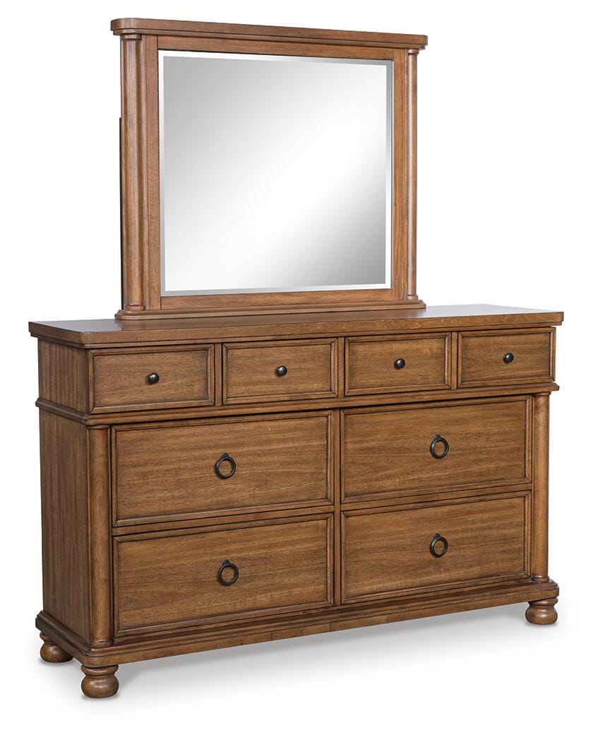 Winslow Vale Queen Poster Bed with Dresser and Mirror II