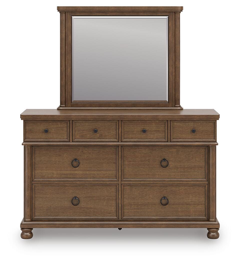 Winslow Vale Queen Poster Bed with Dresser and Mirror II