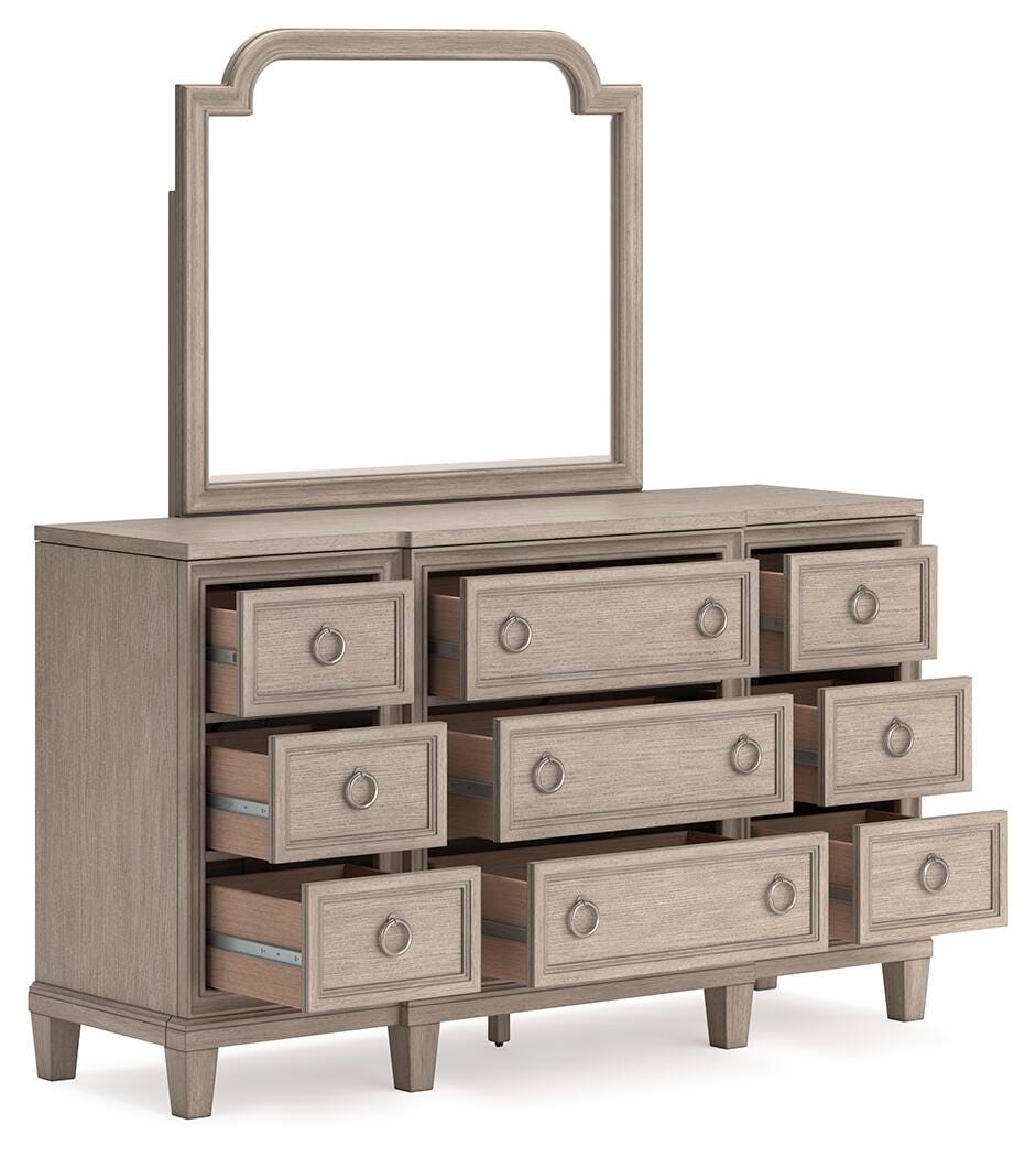 Ashfield Dresser and Mirror in Light Grayish Brown
