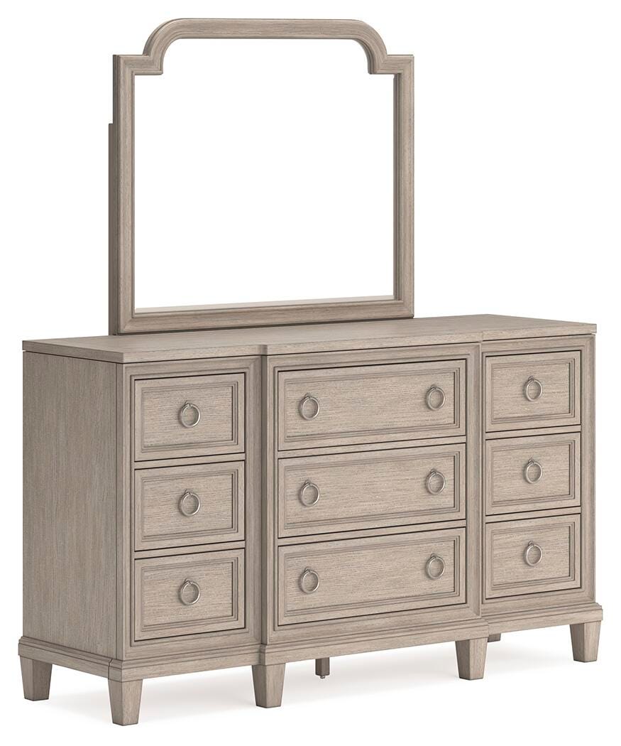 Ashfield Dresser and Mirror in Light Grayish Brown