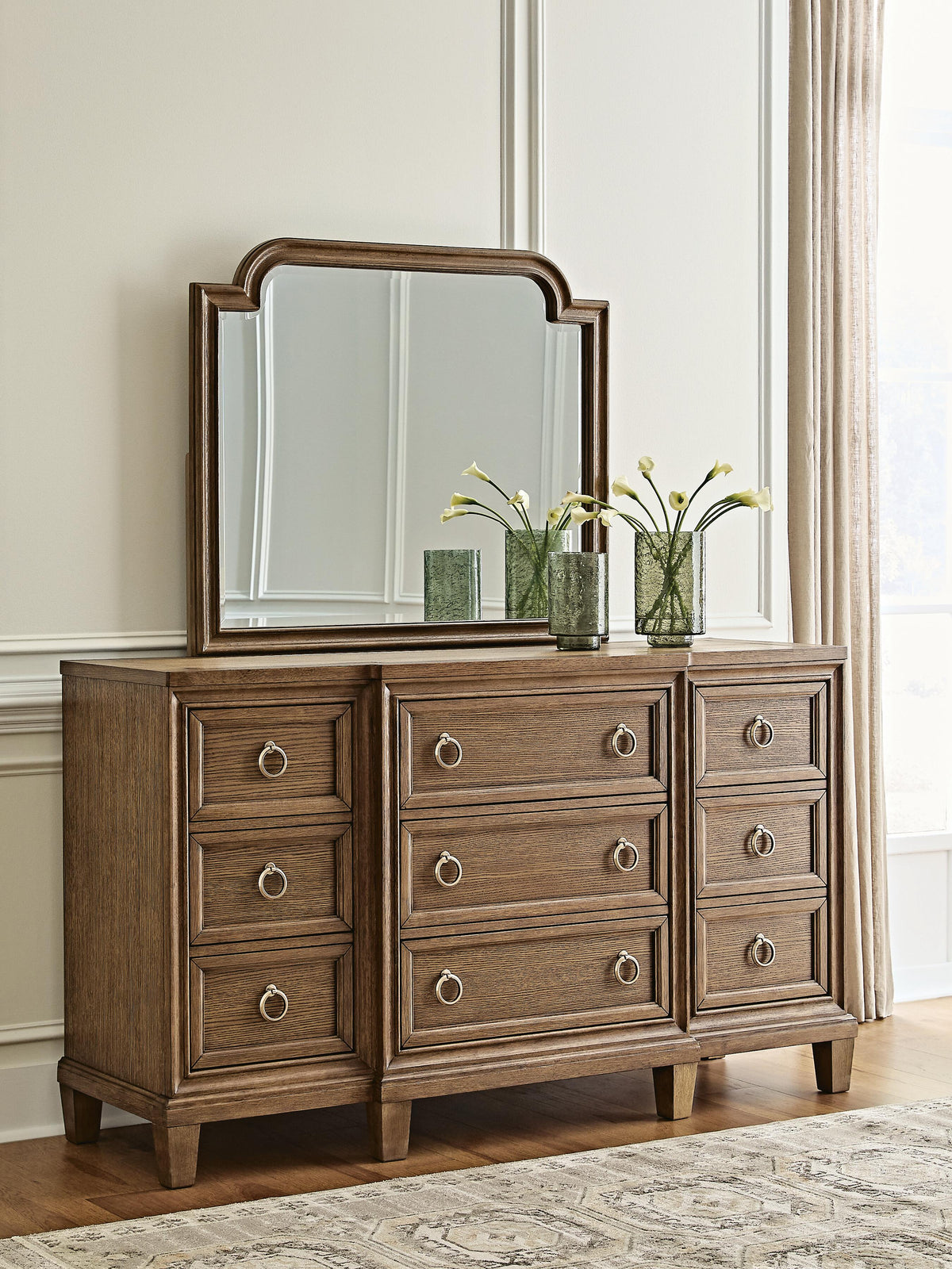Ashfield Dresser and Mirror in Brown