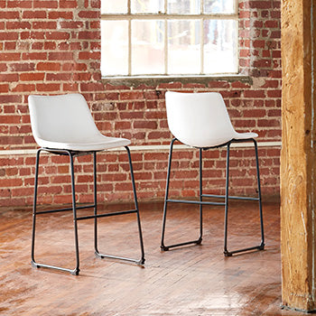 Draymont Pub Height Bar Stool (Set of 2) in White