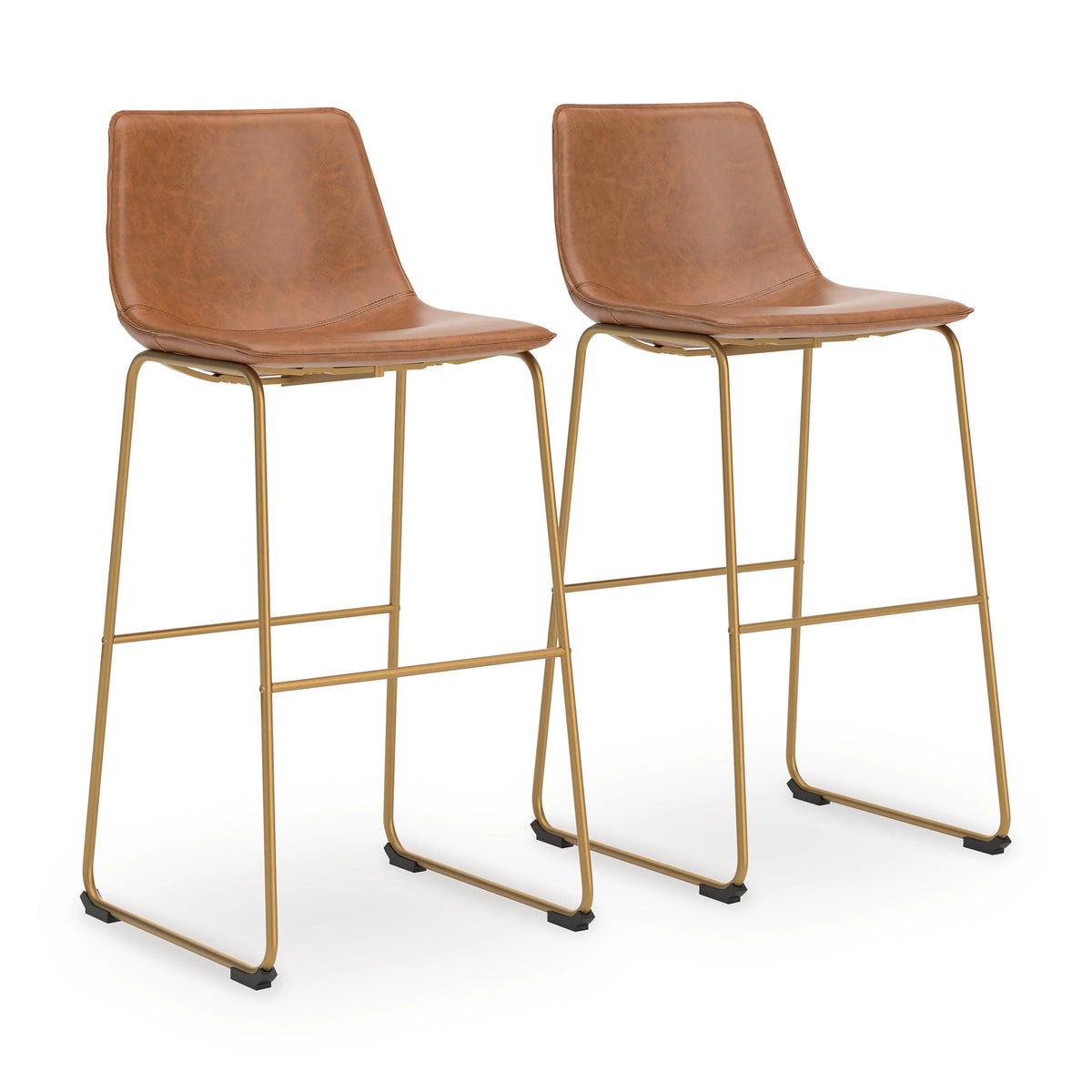 Delano Bay Bar Height Bar Stool in Brown/Gold